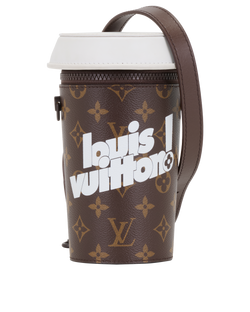 Coffee Cup Convertible Pouch, Canvas/Leather, Mono, NFC, S, 2*